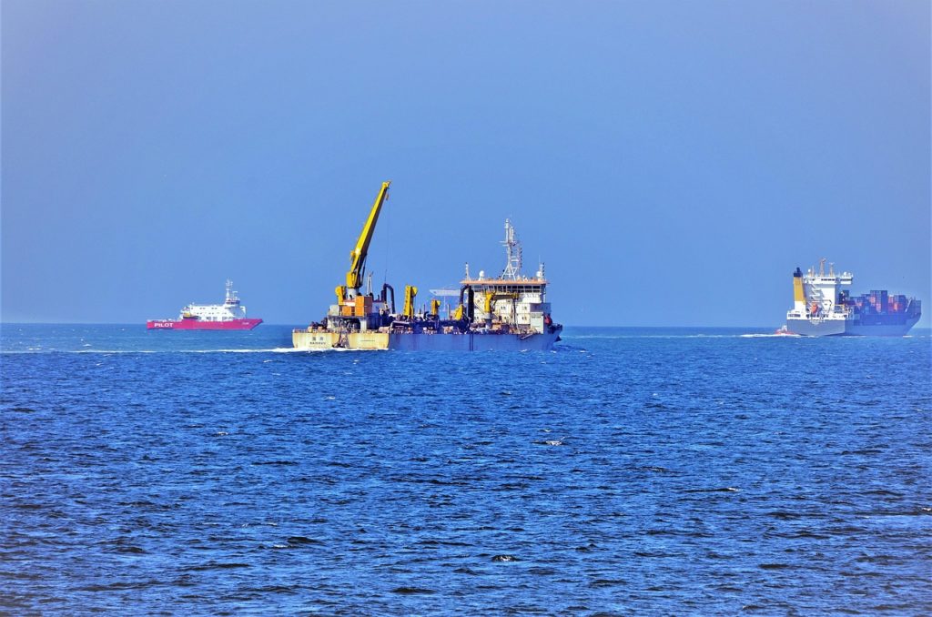 elbe, cargo ships, germany, helgoland, north sea island